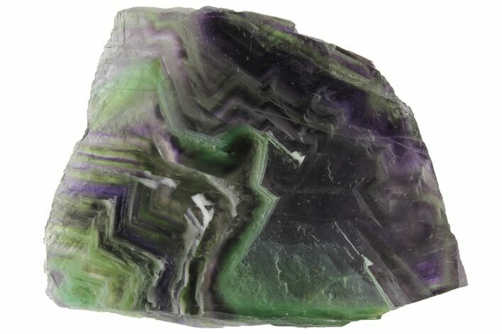 Polished Green & Purple Fluorite Slab - China #98583